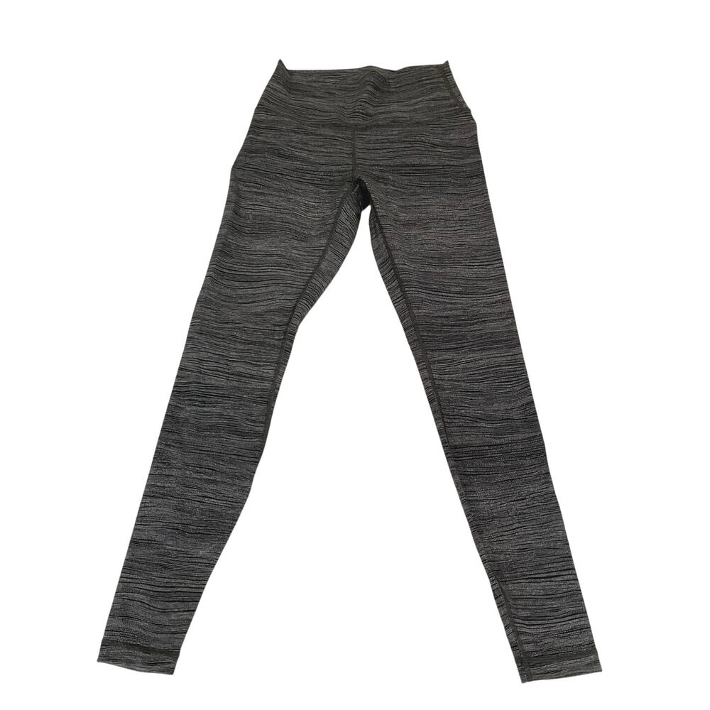 Lululemon Wunder Under High-Rise Leggings Size 6 Black Gray Space Dye